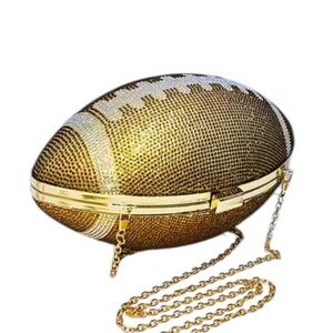 Rhinestone Football Bag in Gold